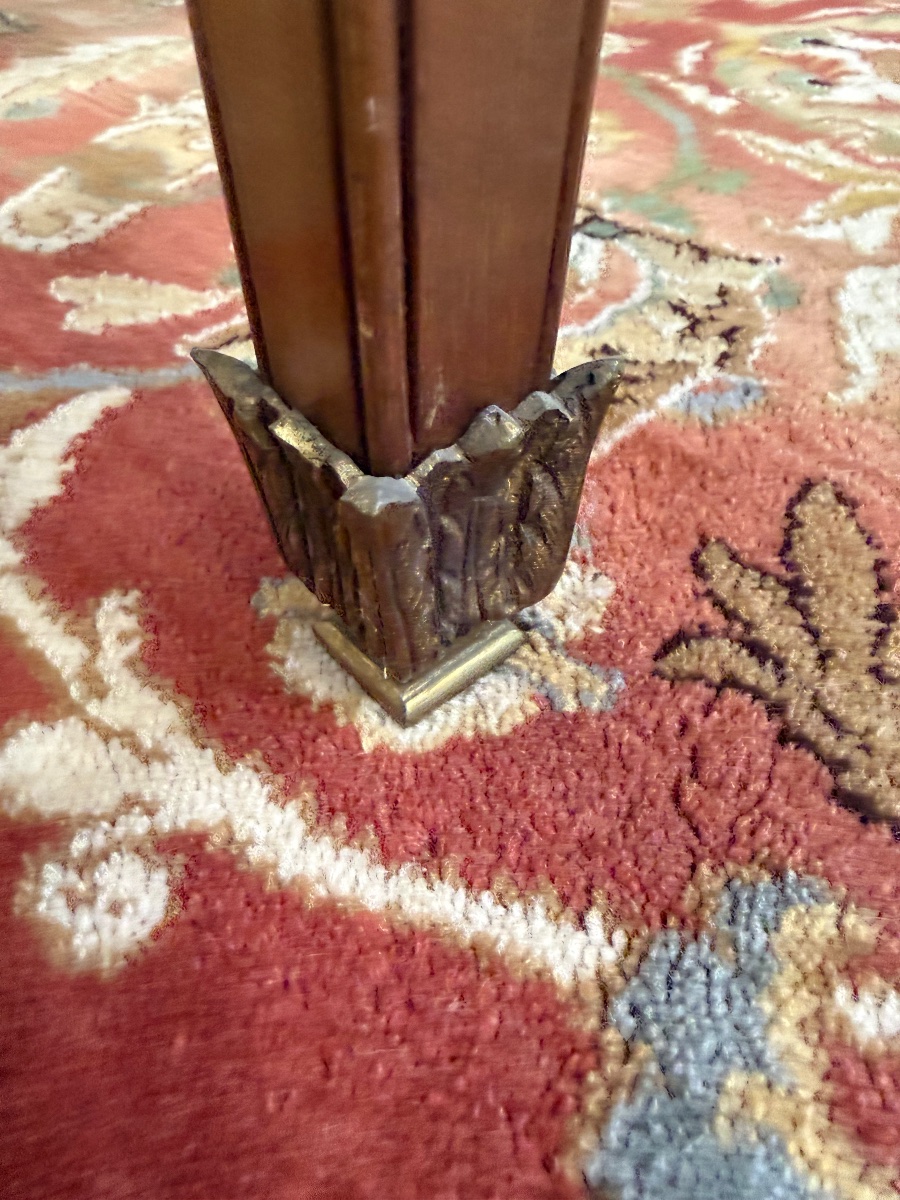 Louis XVI Style Square Table With Leather Top-photo-3