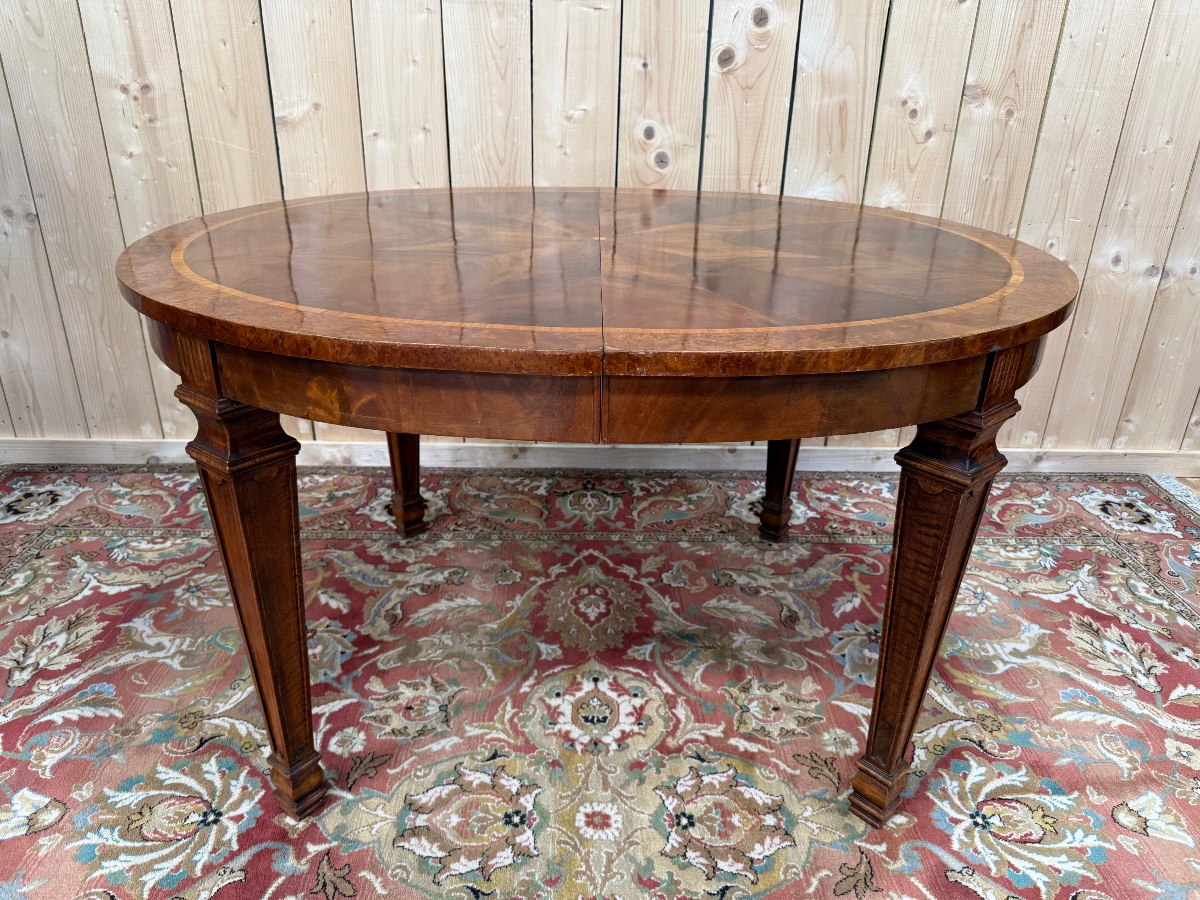 Table de salle à manger ovale de style Louis XVI-photo-3