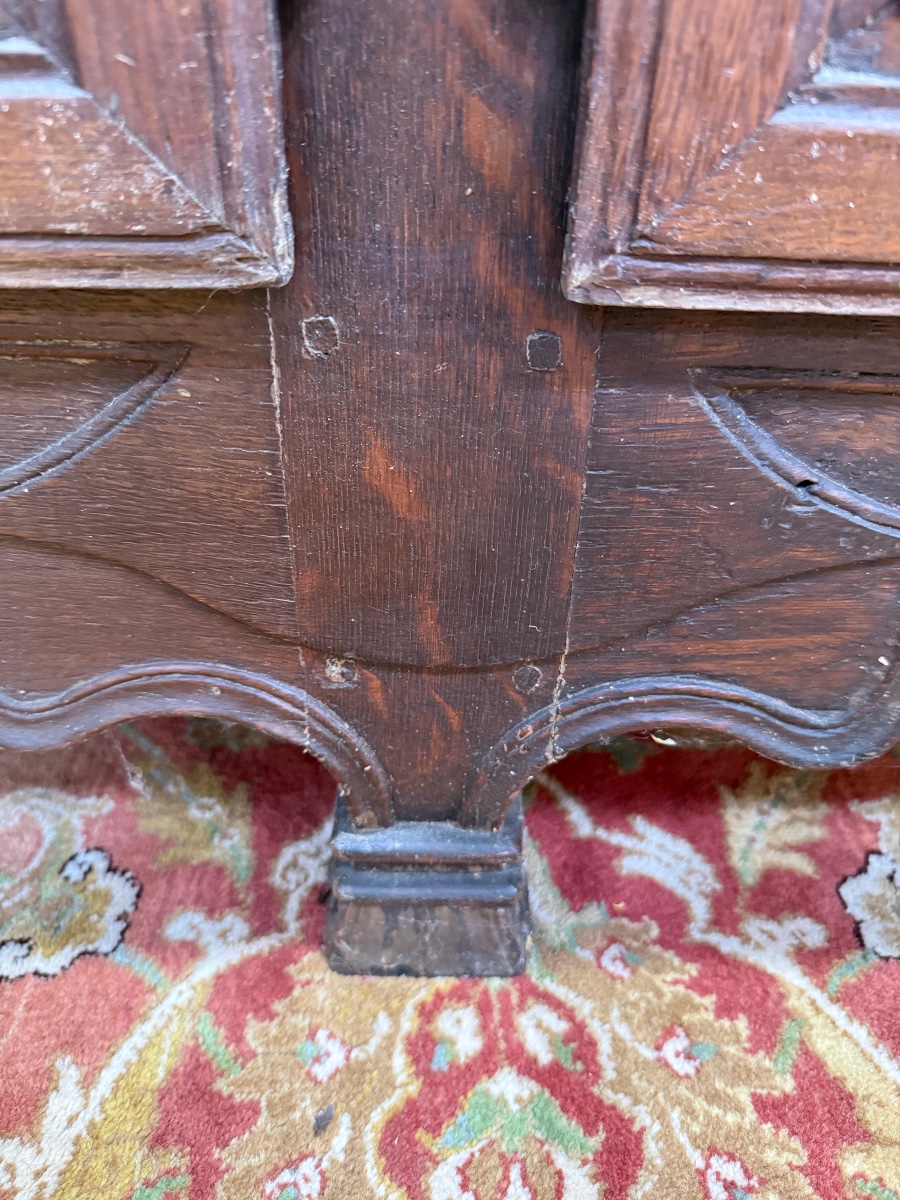 Large Louis XV-style Sideboard In Oak With Marquetry -photo-2