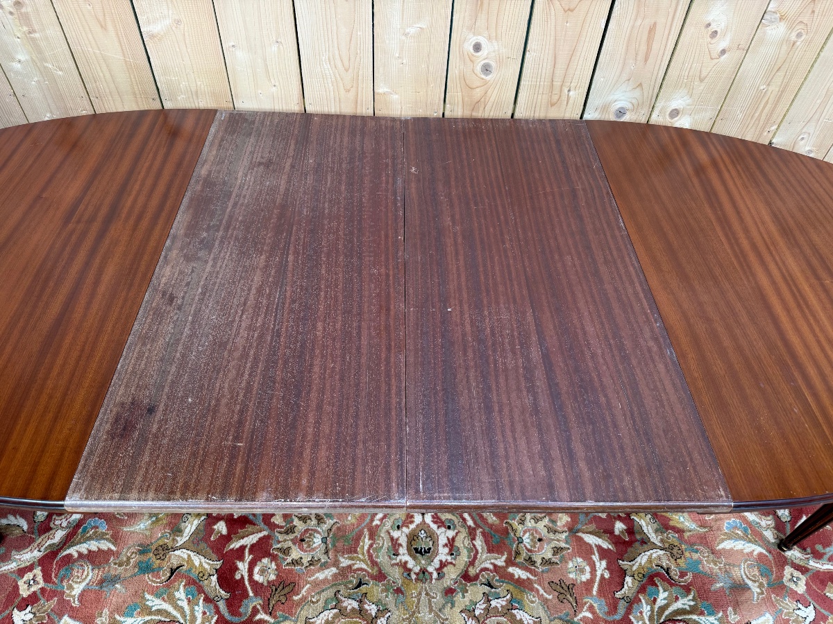 Table de salle à manger ovale Louis XVI en acajou -photo-1
