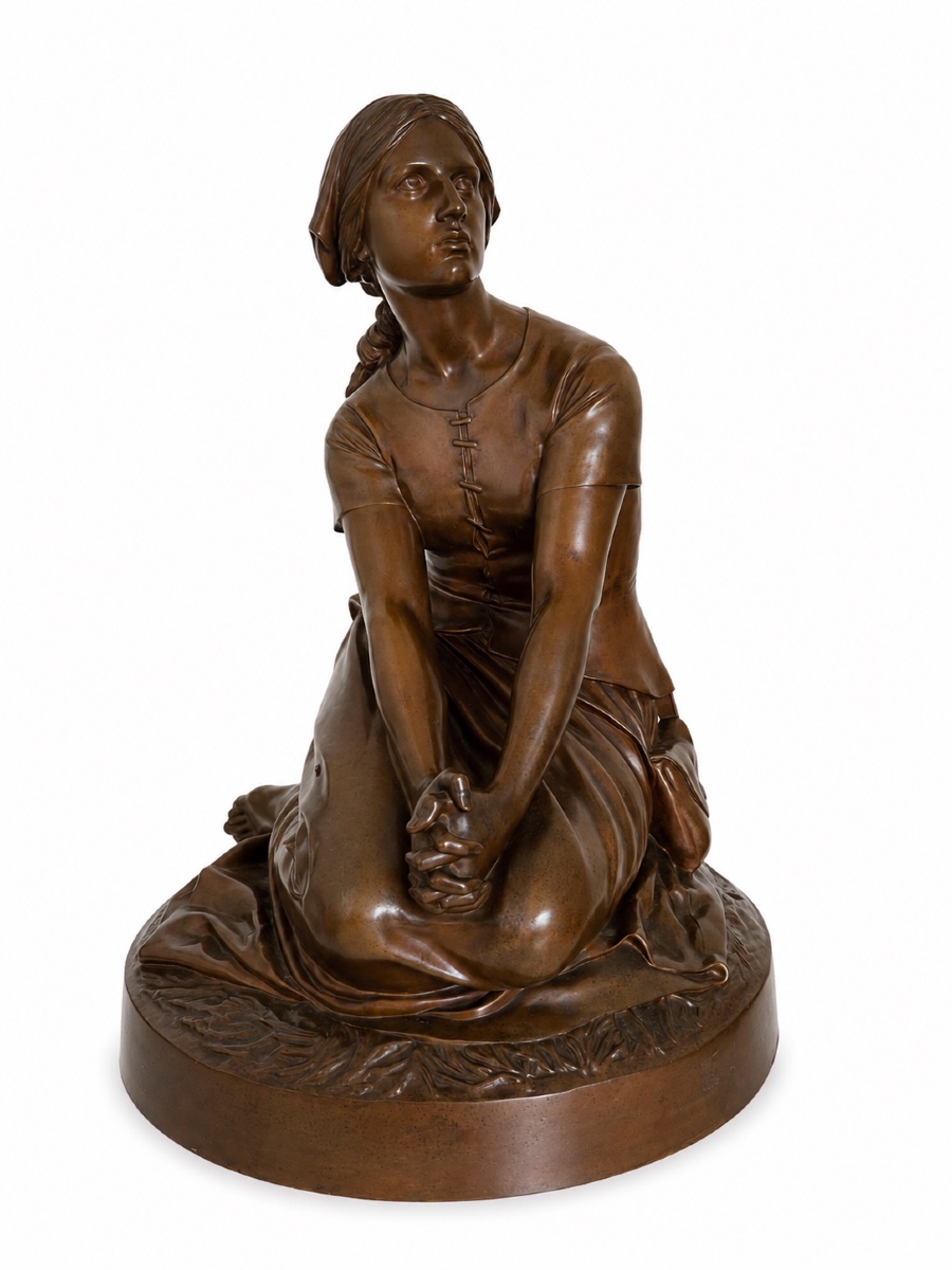 Bronze Jeanne d'Arc par Henri Chapu fonte Barbedienne-photo-4