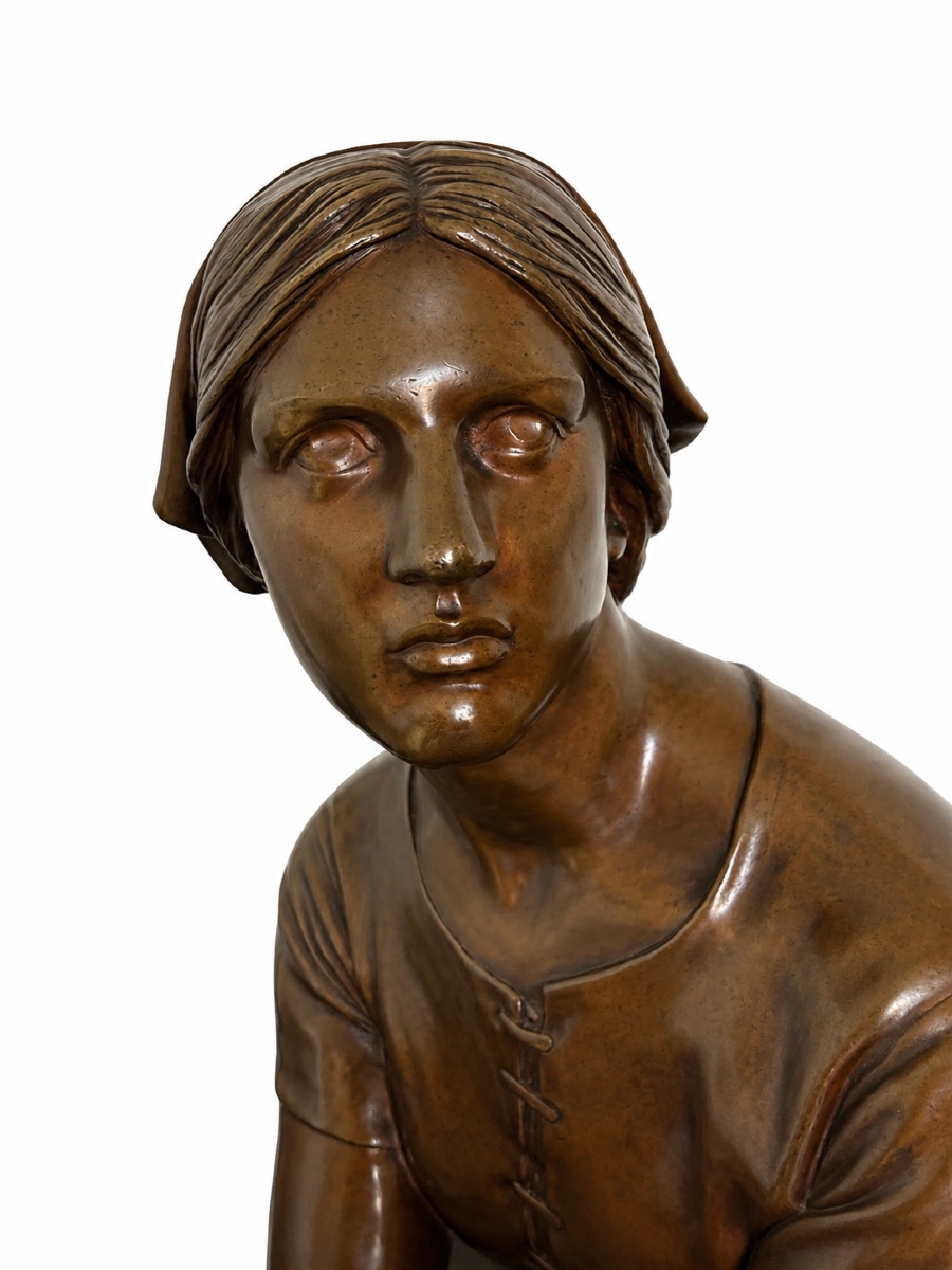 Bronze Jeanne d'Arc par Henri Chapu fonte Barbedienne-photo-4