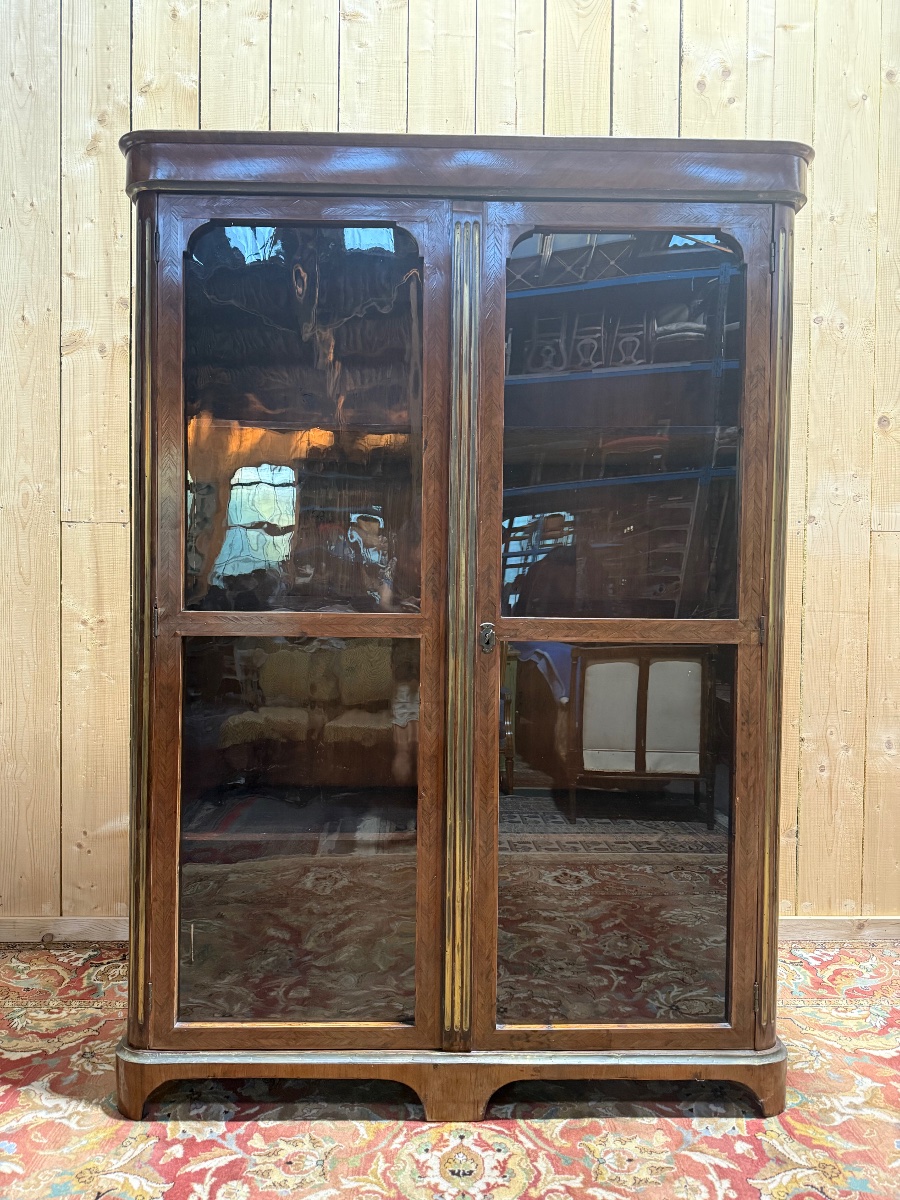 Library - Louis XIV-era Display Cabinet With Marquetry 