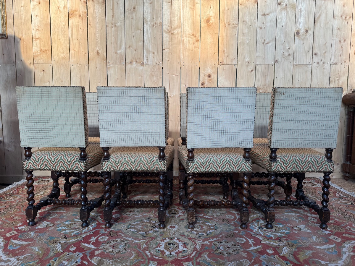 Set Of 8 Louis XIII-style Chairs-photo-2