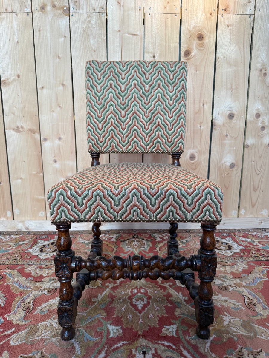 Set Of 8 Louis XIII-style Chairs-photo-4