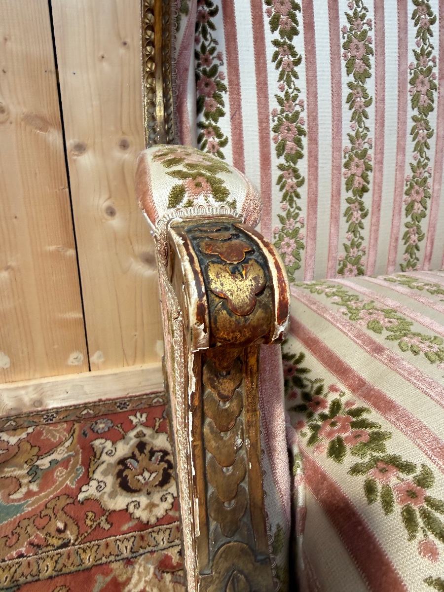 Bergère à Oreilles de style Louis XVI maison "JANSEN"-photo-2