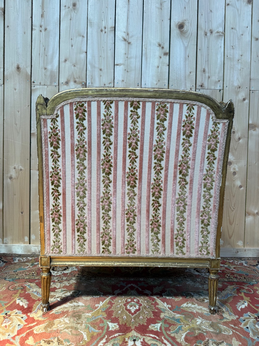 Bergère à Oreilles de style Louis XVI maison "JANSEN"-photo-1
