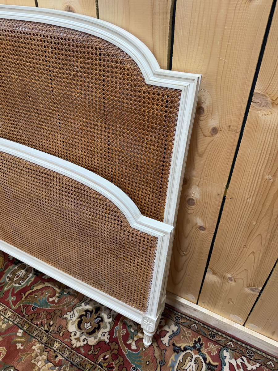 Lit de style Louis XVI en cannage 190/140 cm-photo-3