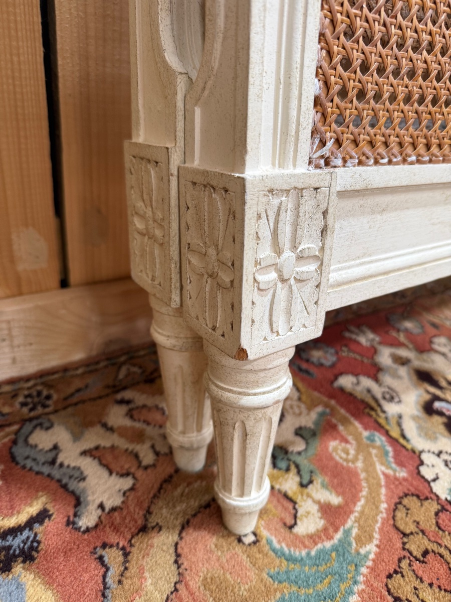 Lit de style Louis XVI en cannage 190/140 cm-photo-4