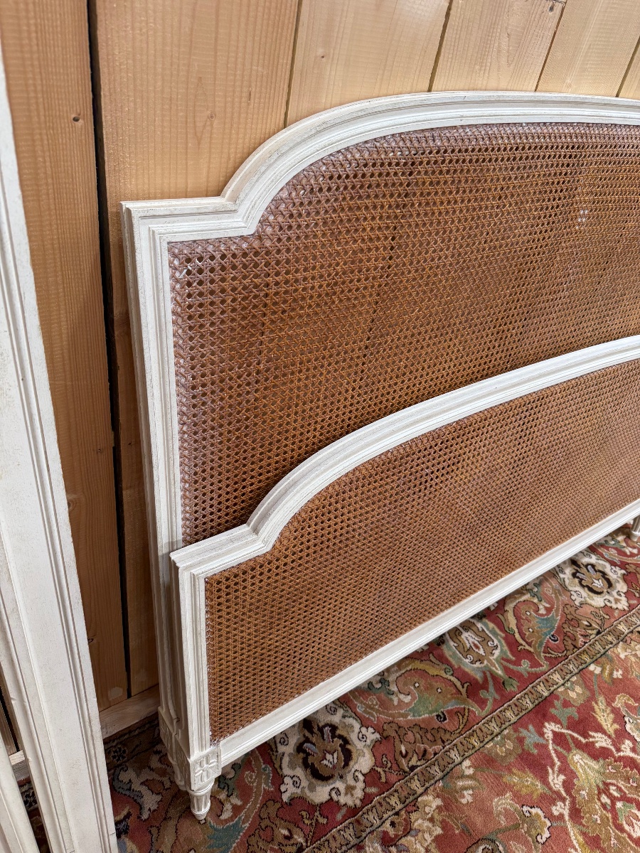 Lit de style Louis XVI en cannage 190/140 cm-photo-1