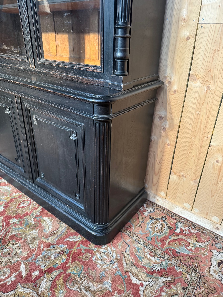 Two-section Napoleon III Sideboard In Blackened Wood -photo-1