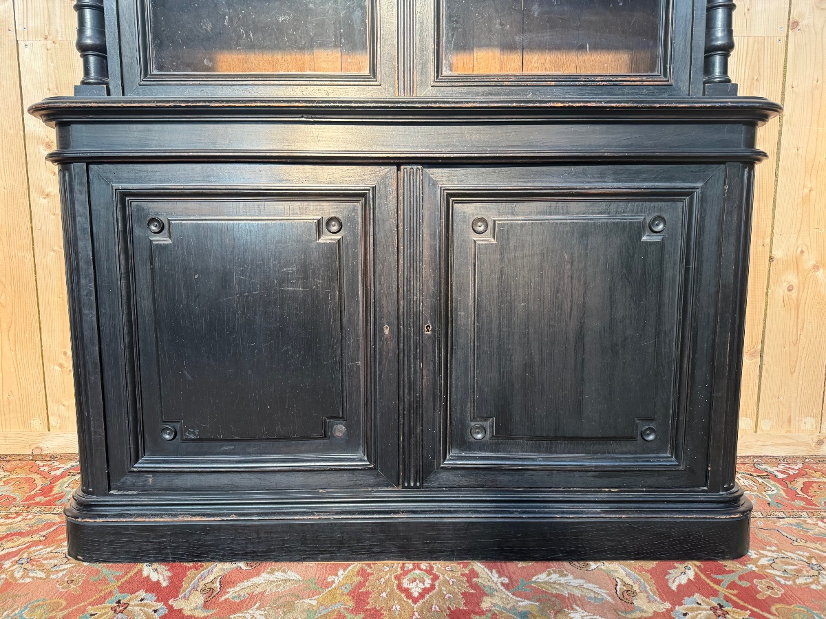 Two-section Napoleon III Sideboard In Blackened Wood -photo-5