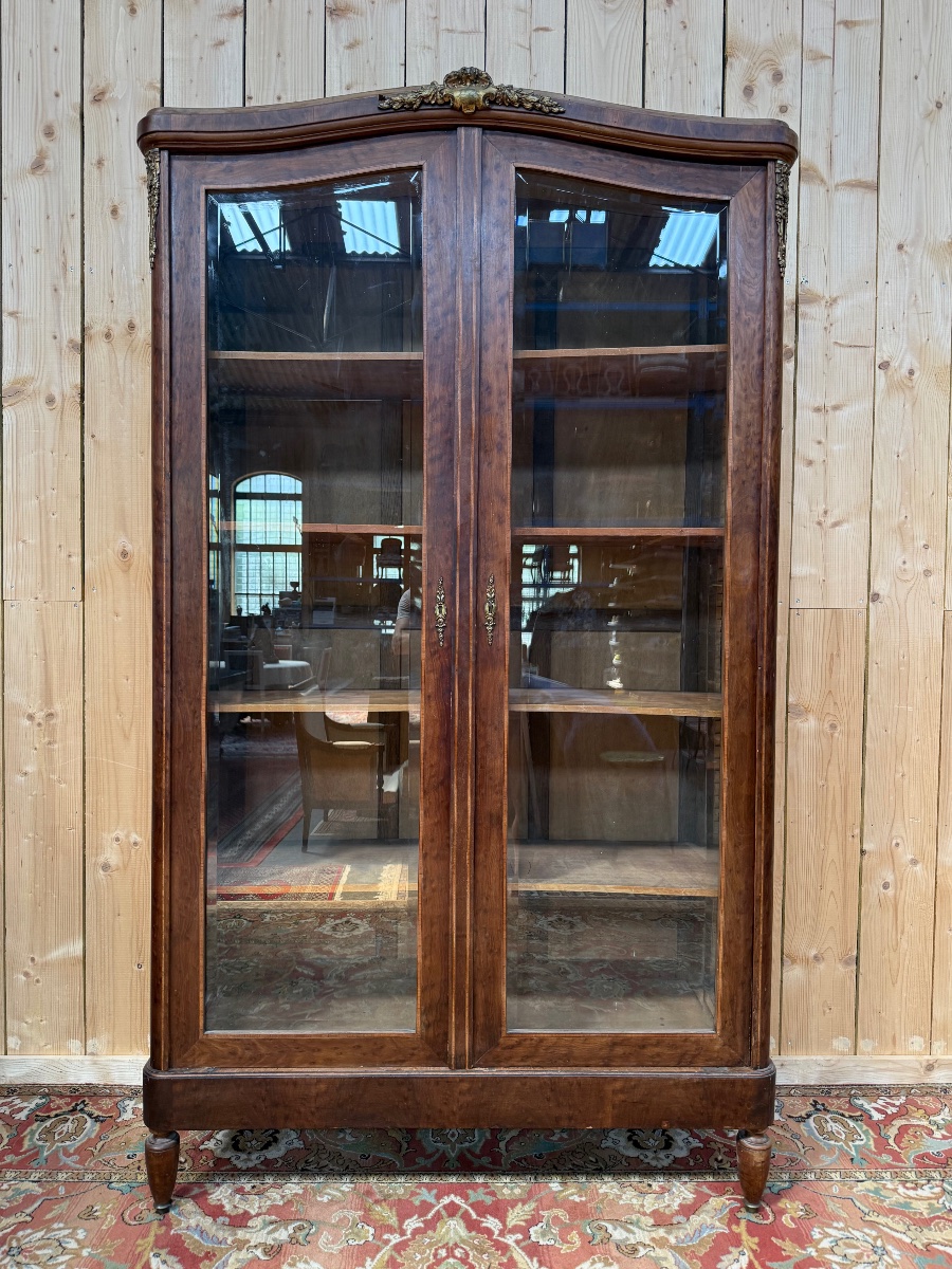Grande bibliothèque - vitrine Napoléon III en marqueterie