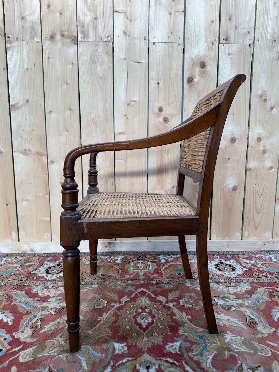 Suite de 6 fauteuils de style colonial anglais en cannage -photo-3