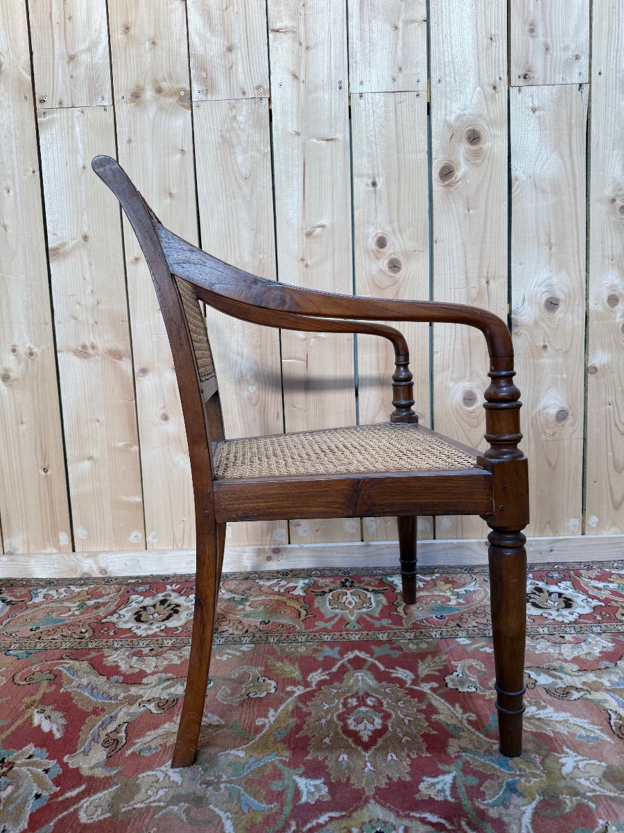 Suite de 6 fauteuils de style colonial anglais en cannage -photo-5