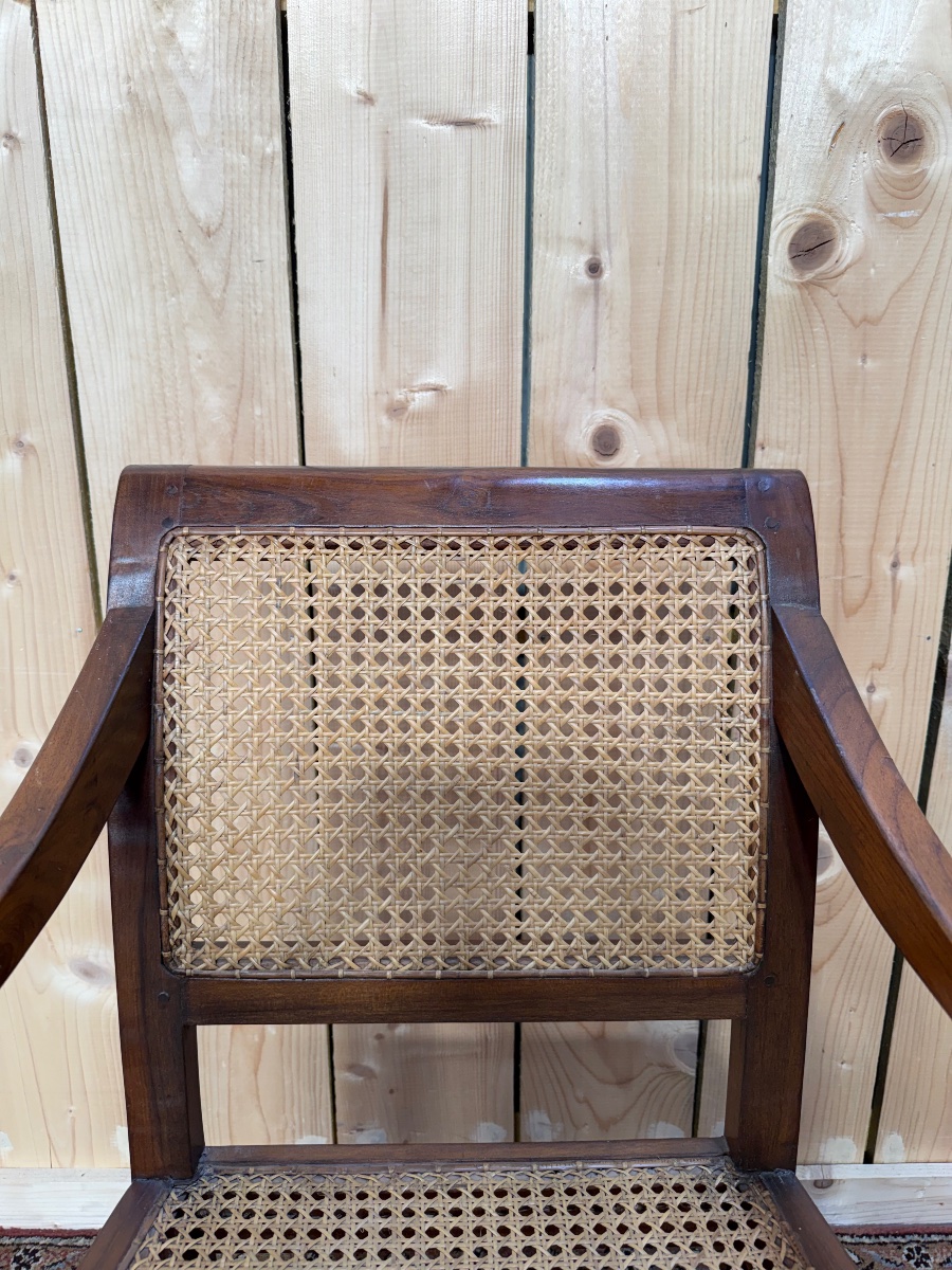 Suite de 6 fauteuils de style colonial anglais en cannage -photo-6