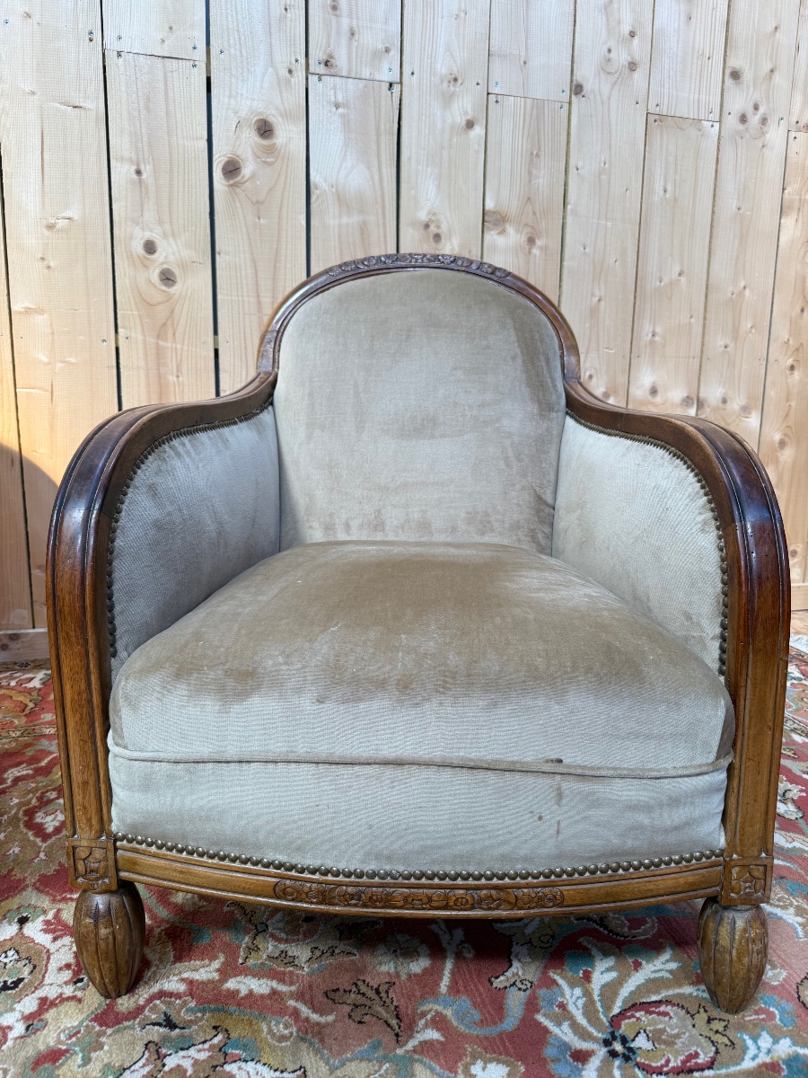 Paire de fauteuils - bergères d'époque Art Déco -photo-1