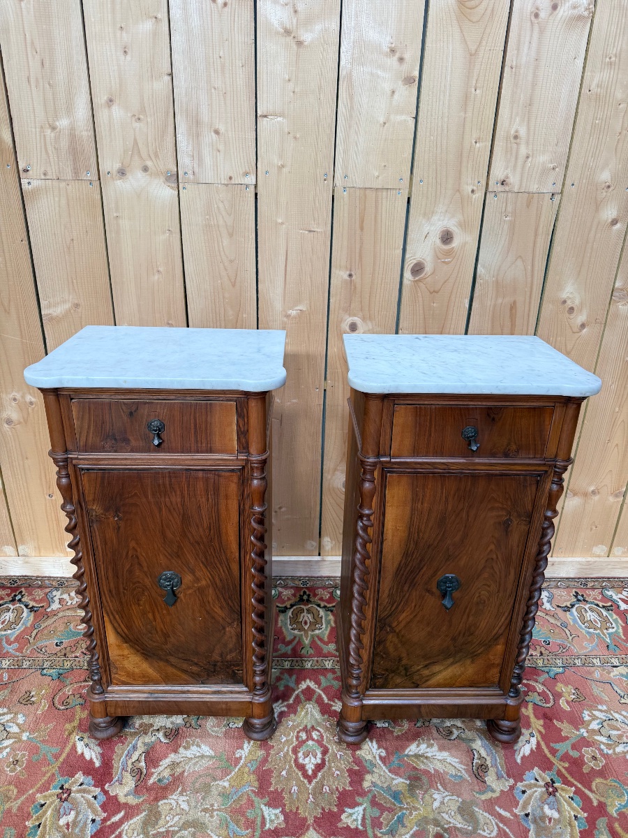 Pair Of Restoration/charles X-style Bedside Tables-photo-4