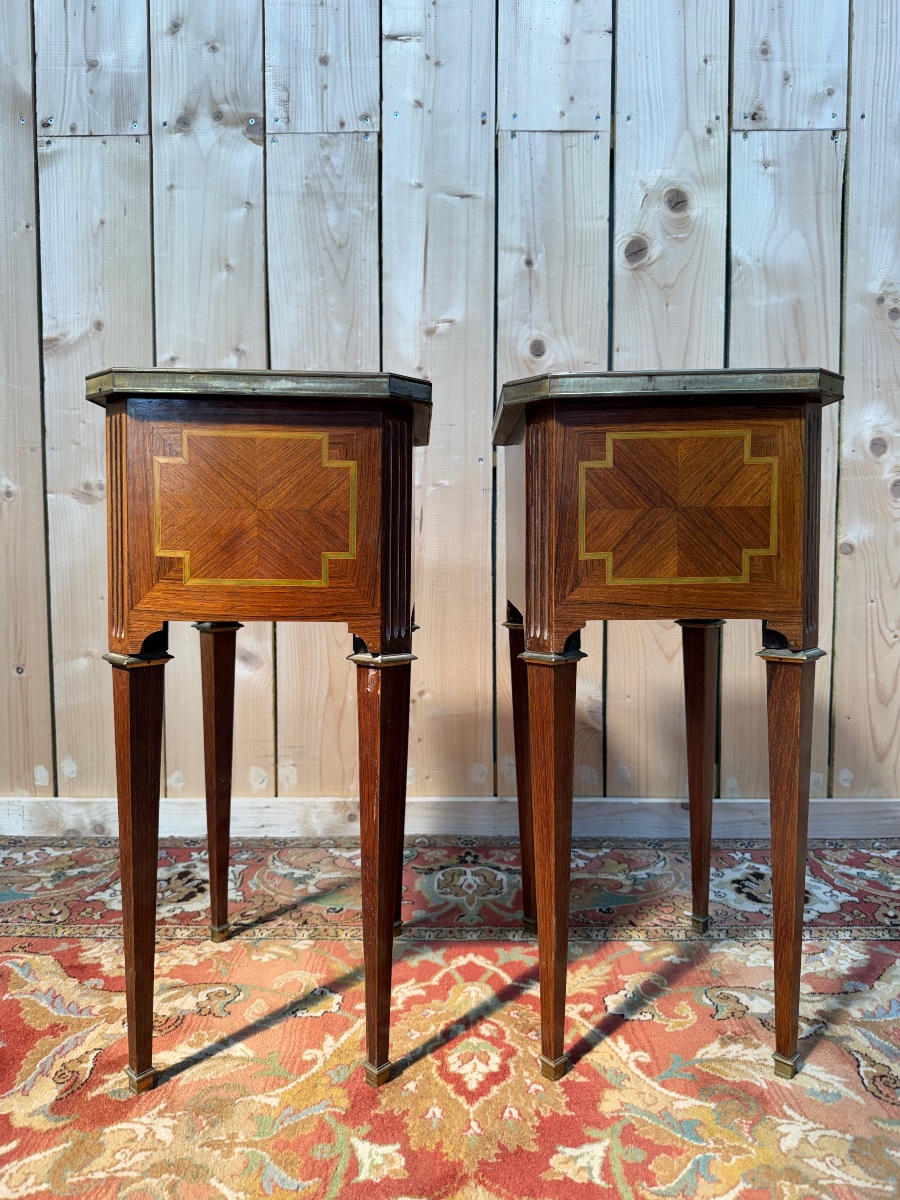 Pair Of Louis XVI-style Nightstands Signed "gouffe"-photo-2