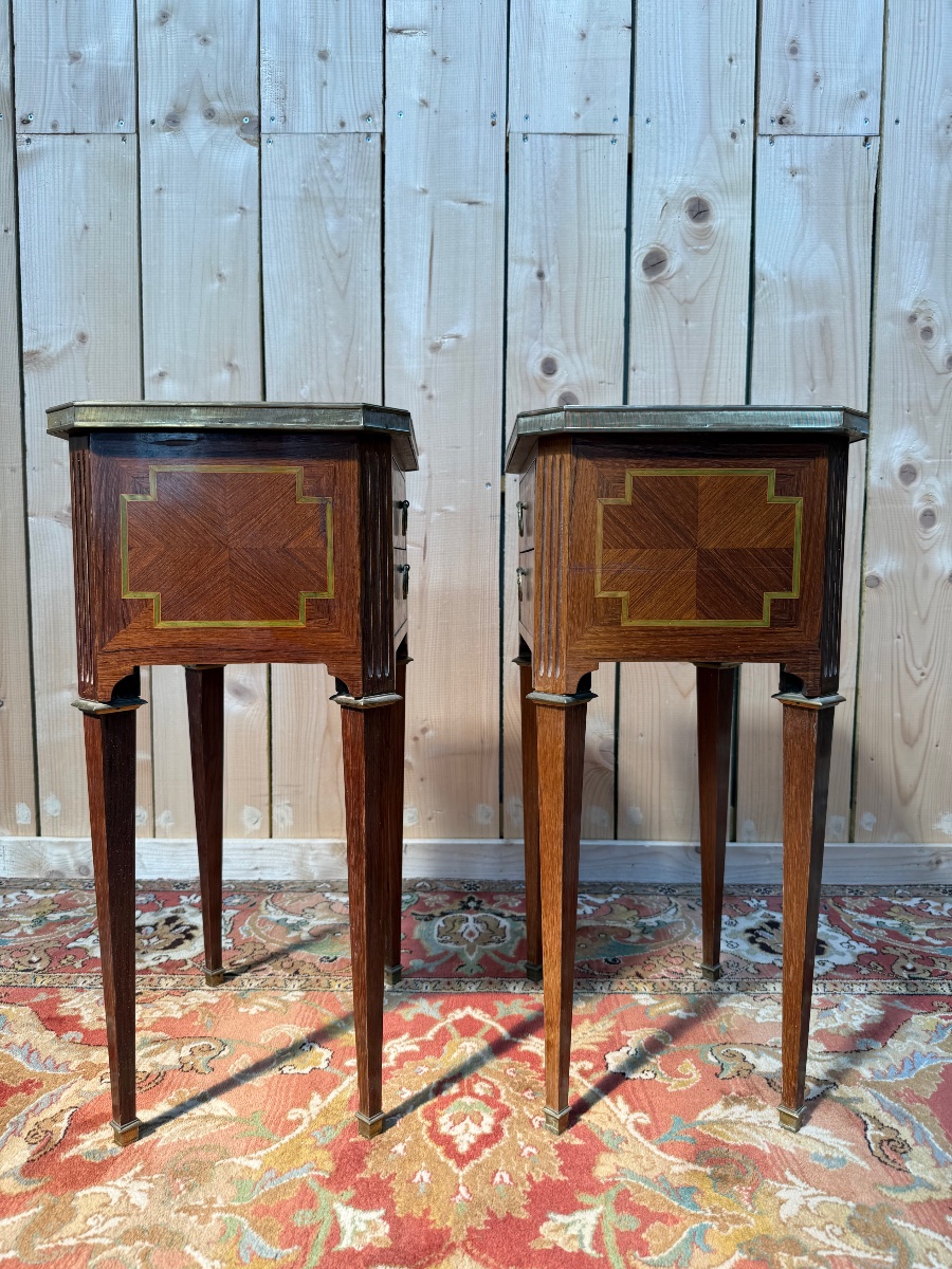 Pair Of Louis XVI-style Nightstands Signed "gouffe"-photo-1