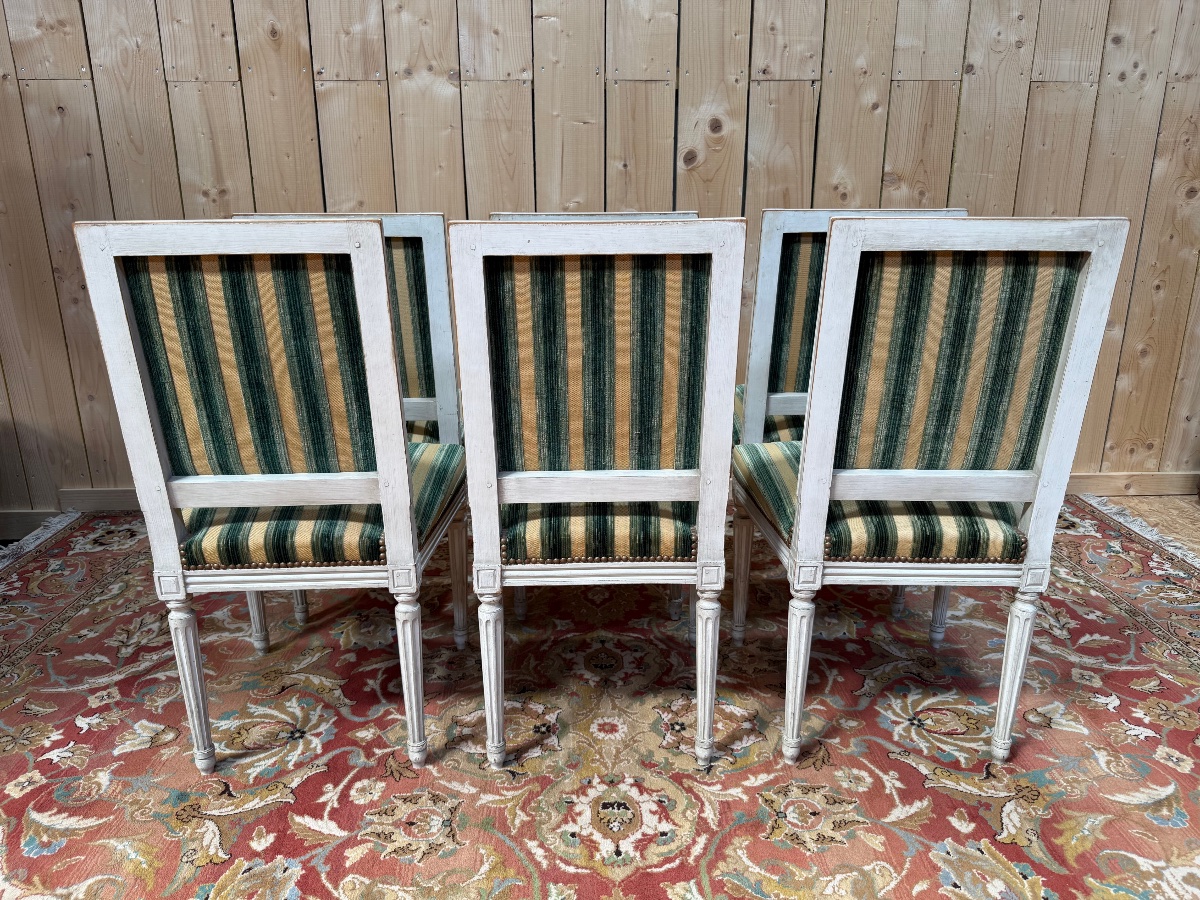 Suite de 6 chaises de style Louis XVI -photo-3