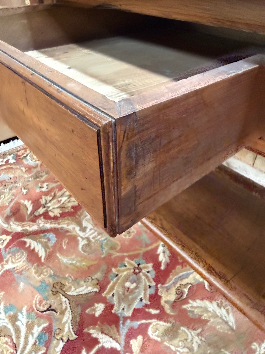 Large Console Table Or Display Table In Walnut, Neo-renaissance Style -photo-5