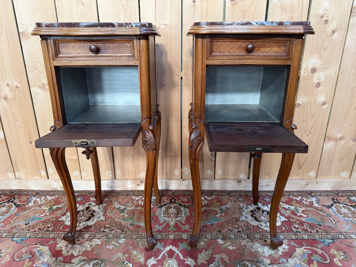 Pair Of Tall Louis XV-style Nightstands-photo-1