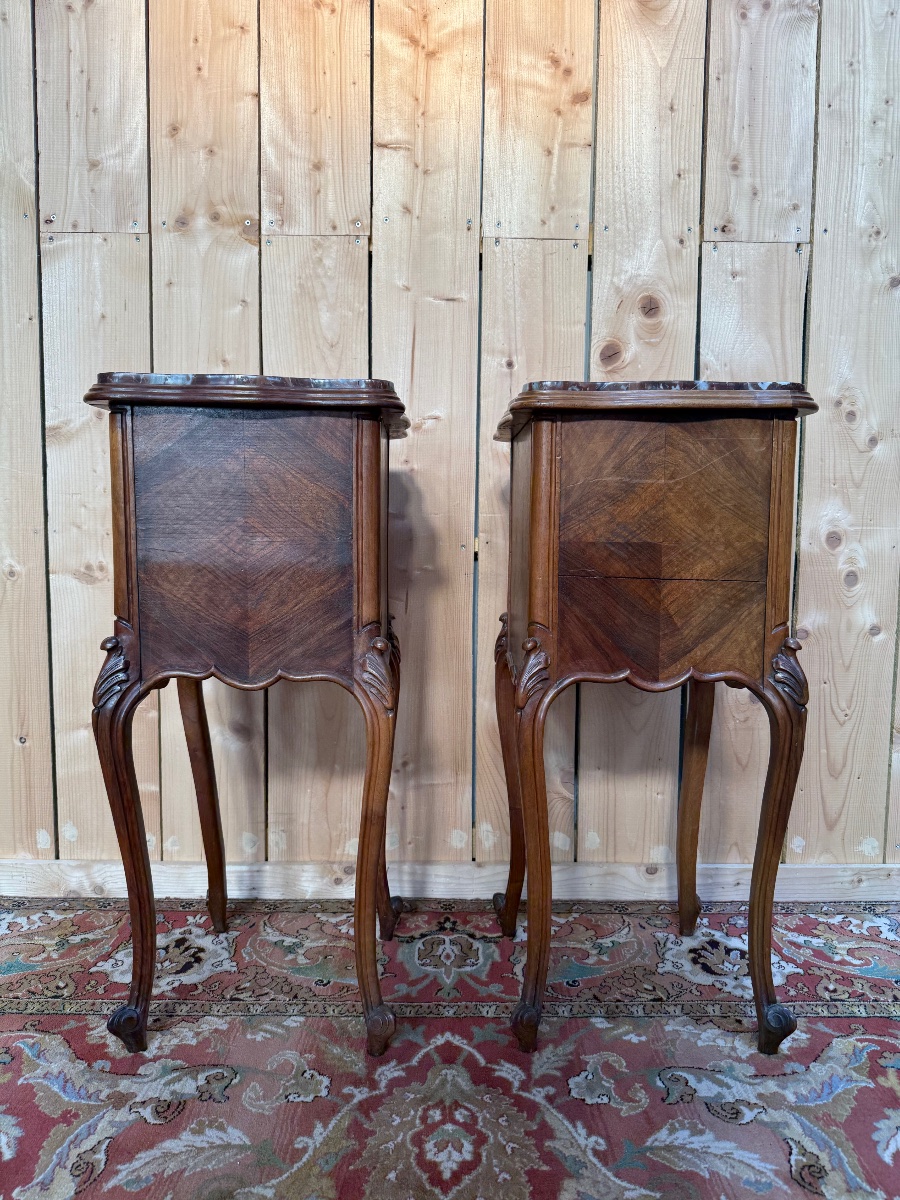 Pair Of Tall Louis XV-style Nightstands-photo-2