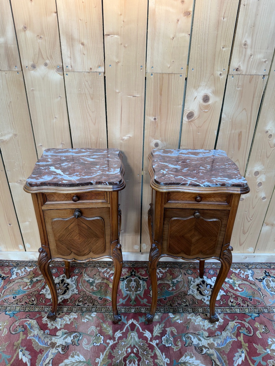 Pair Of Tall Louis XV-style Nightstands