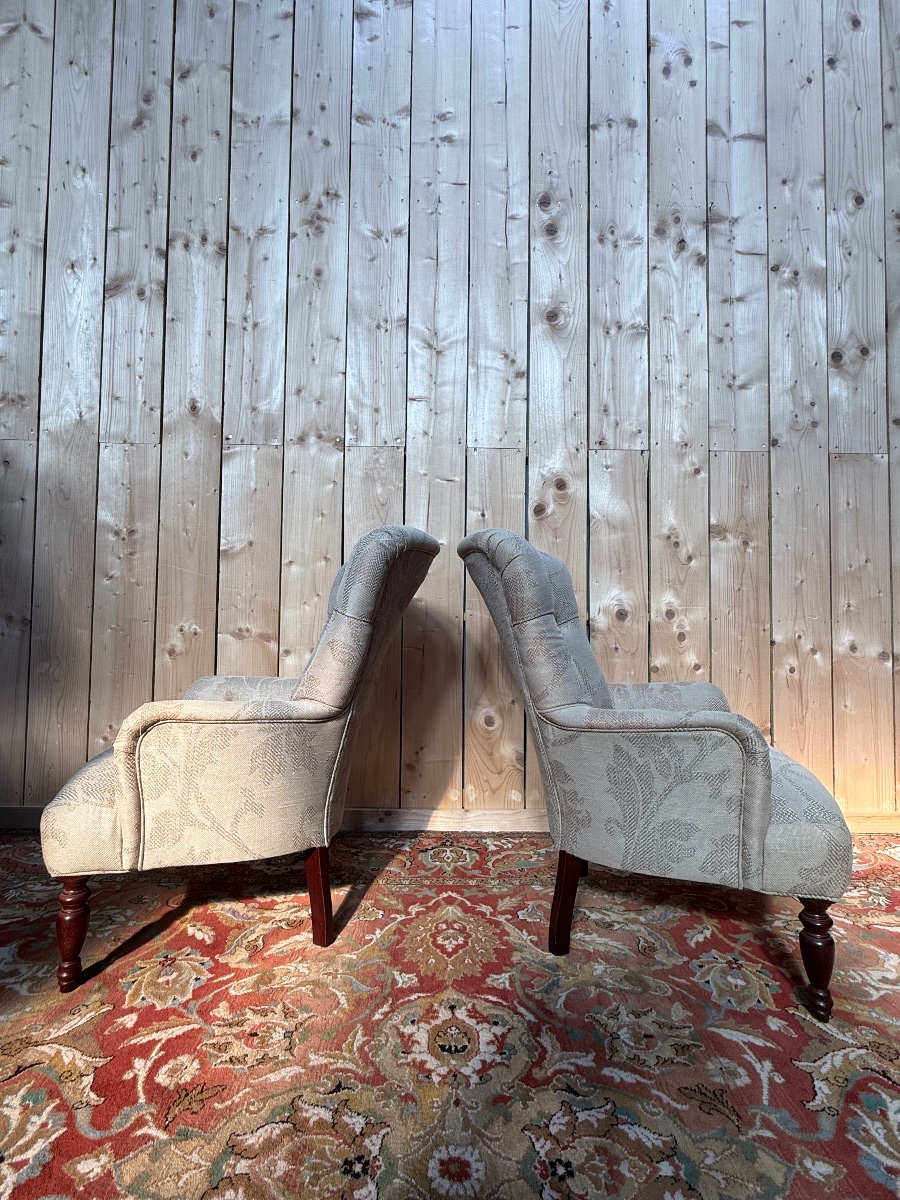 Paire de fauteuils / bergères Anglaises-photo-2