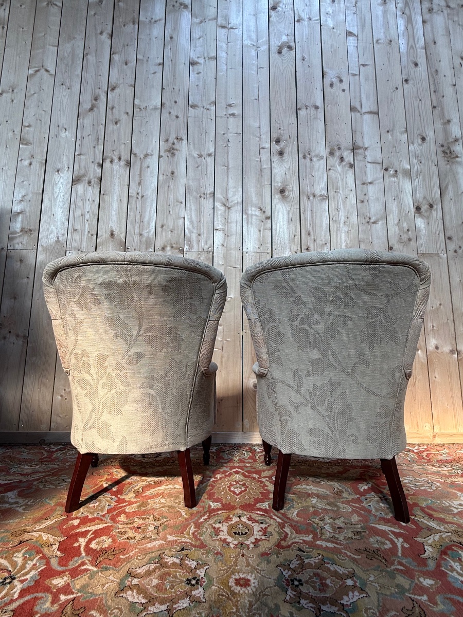 Paire de fauteuils / bergères Anglaises-photo-3