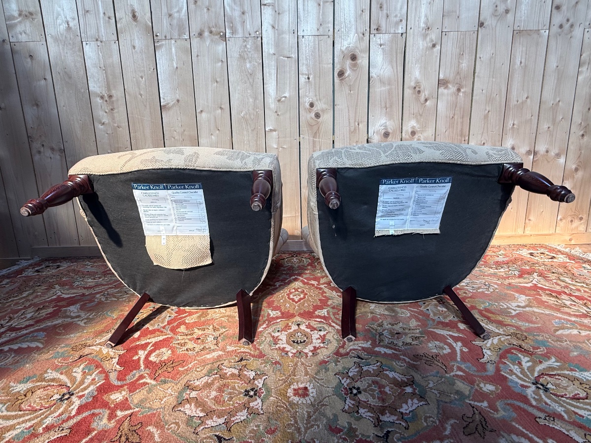 Paire de fauteuils / bergères Anglaises-photo-4