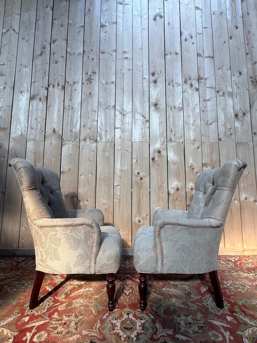 Paire de fauteuils / bergères Anglaises-photo-1