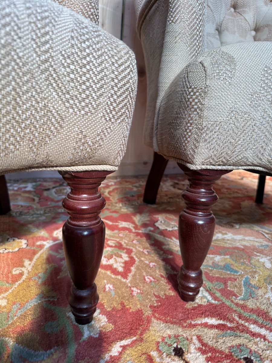Paire de fauteuils / bergères Anglaises-photo-5