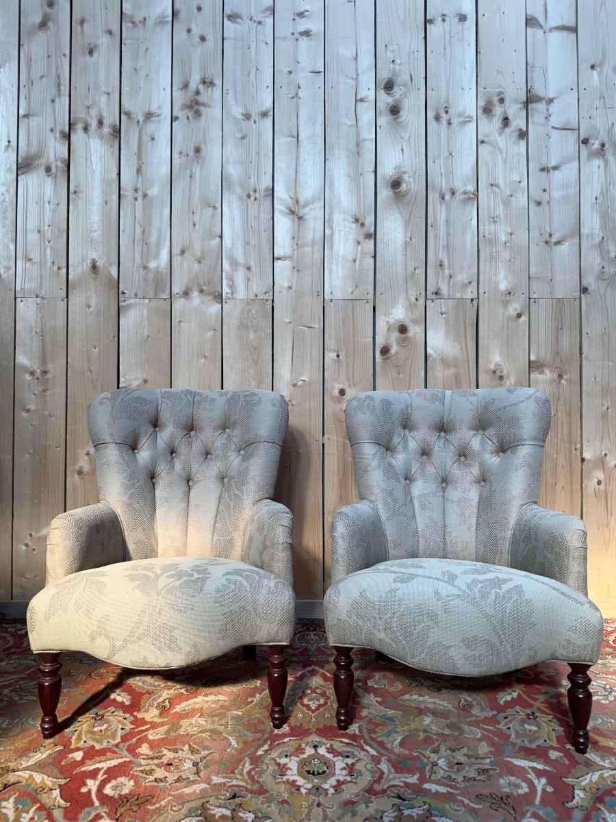 Paire de fauteuils / bergères Anglaises