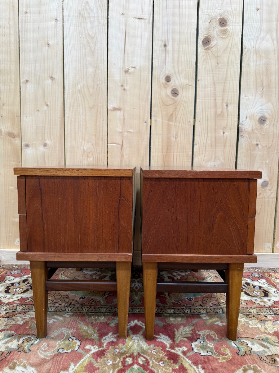 Paire de chevets scandinaves en Teck -photo-2