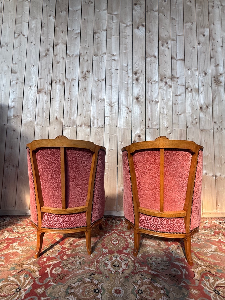 Pair Of Louis XV-style Gondola Armchairs-photo-2