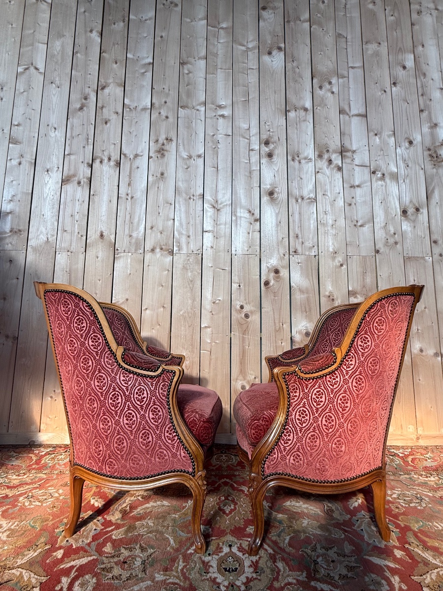 Pair Of Louis XV-style Gondola Armchairs-photo-3