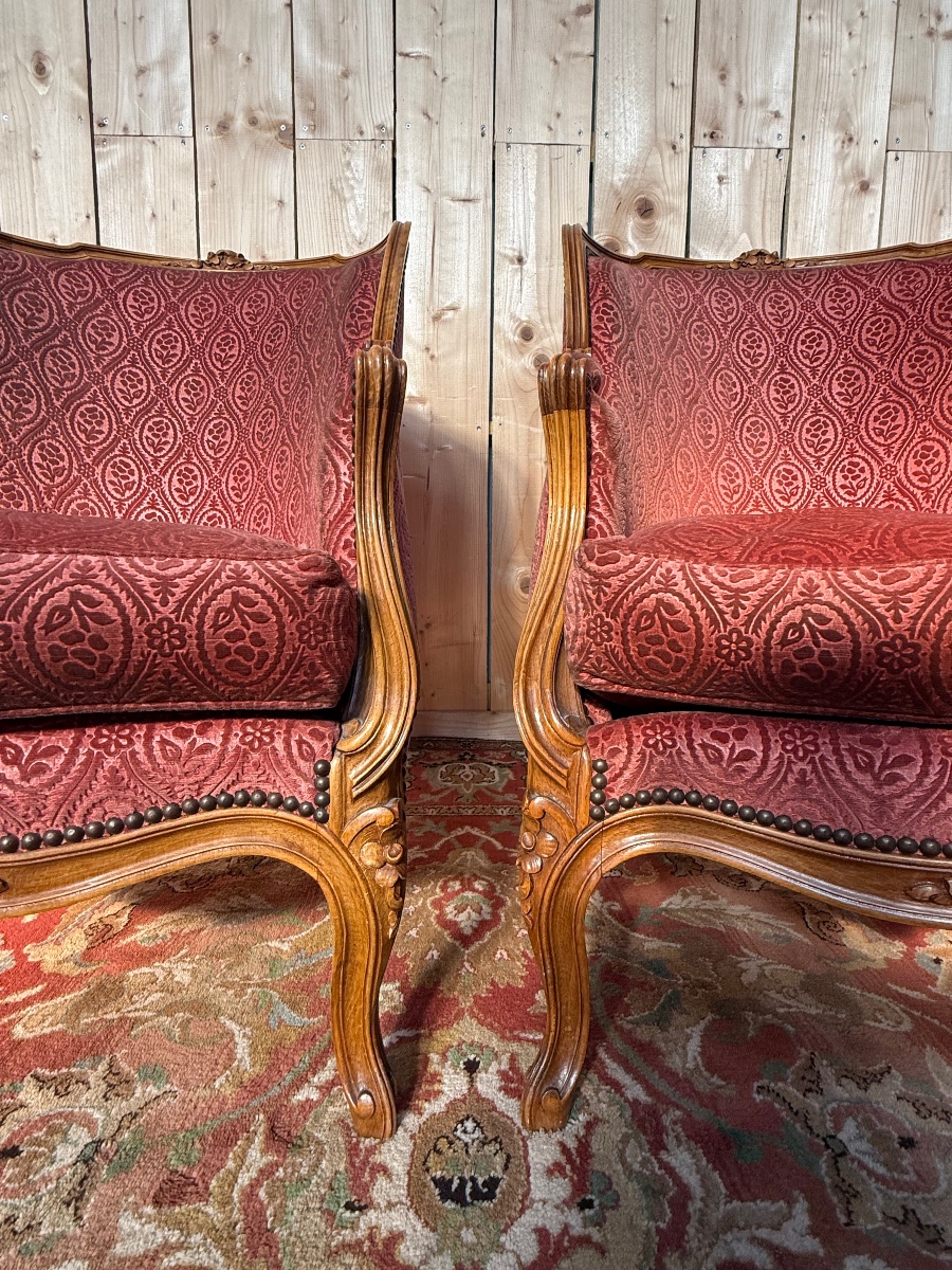 Pair Of Louis XV-style Gondola Armchairs-photo-2