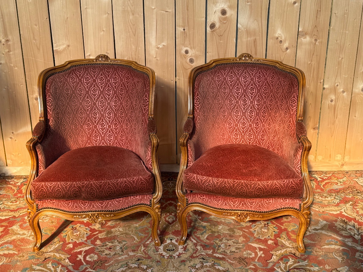 Pair Of Louis XV-style Gondola Armchairs-photo-3