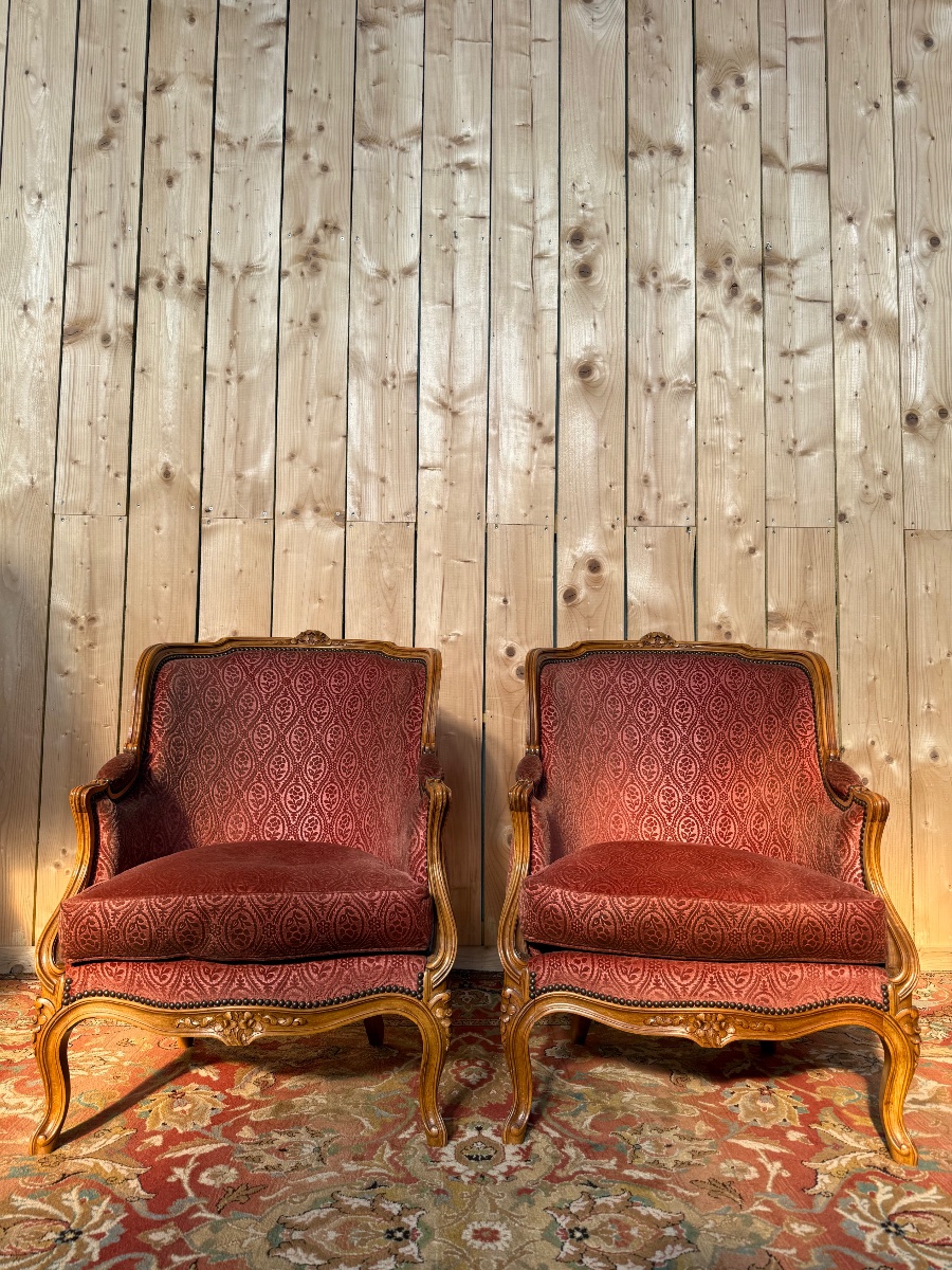 Pair Of Louis XV-style Gondola Armchairs