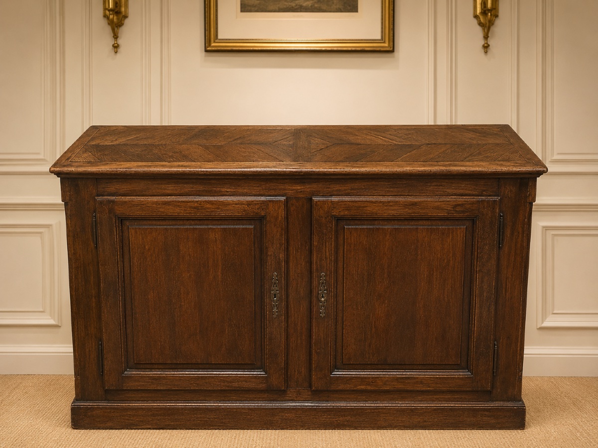 Buffet à plinthe de style Louis XIV -  Meuble de métier en chêne -photo-4
