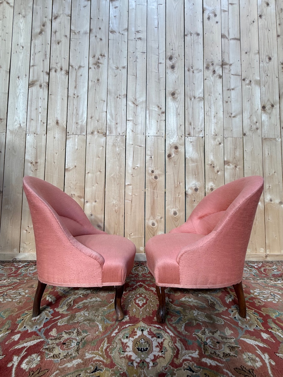 Pair Of Low Louis Philippe Armchairs-photo-2
