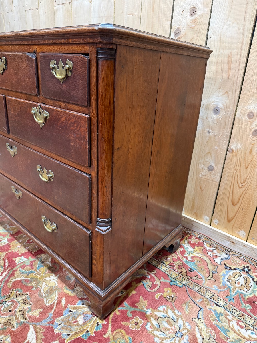  English Chest Of Drawers Made Of Solid Oak-photo-4
