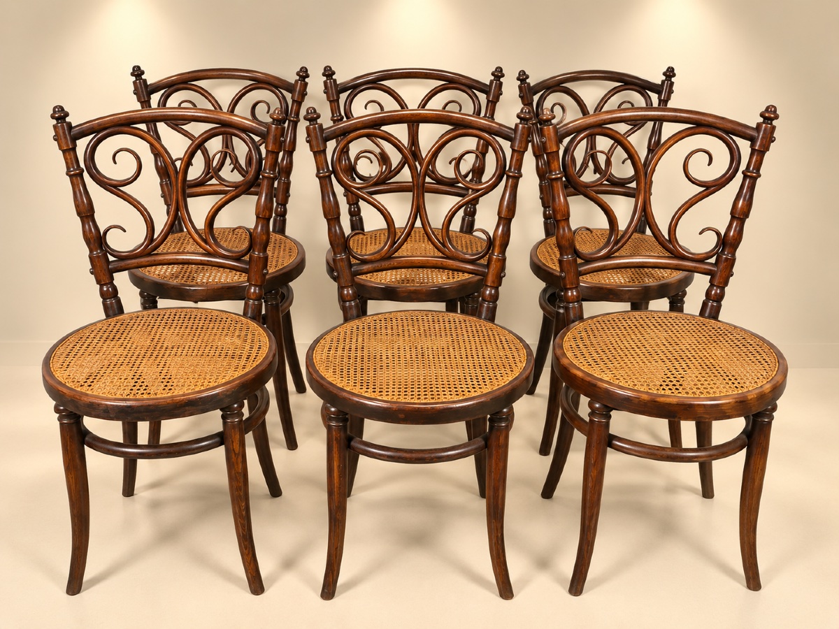 6 Restored Josias Eissler & Söhne Bistro Chairs