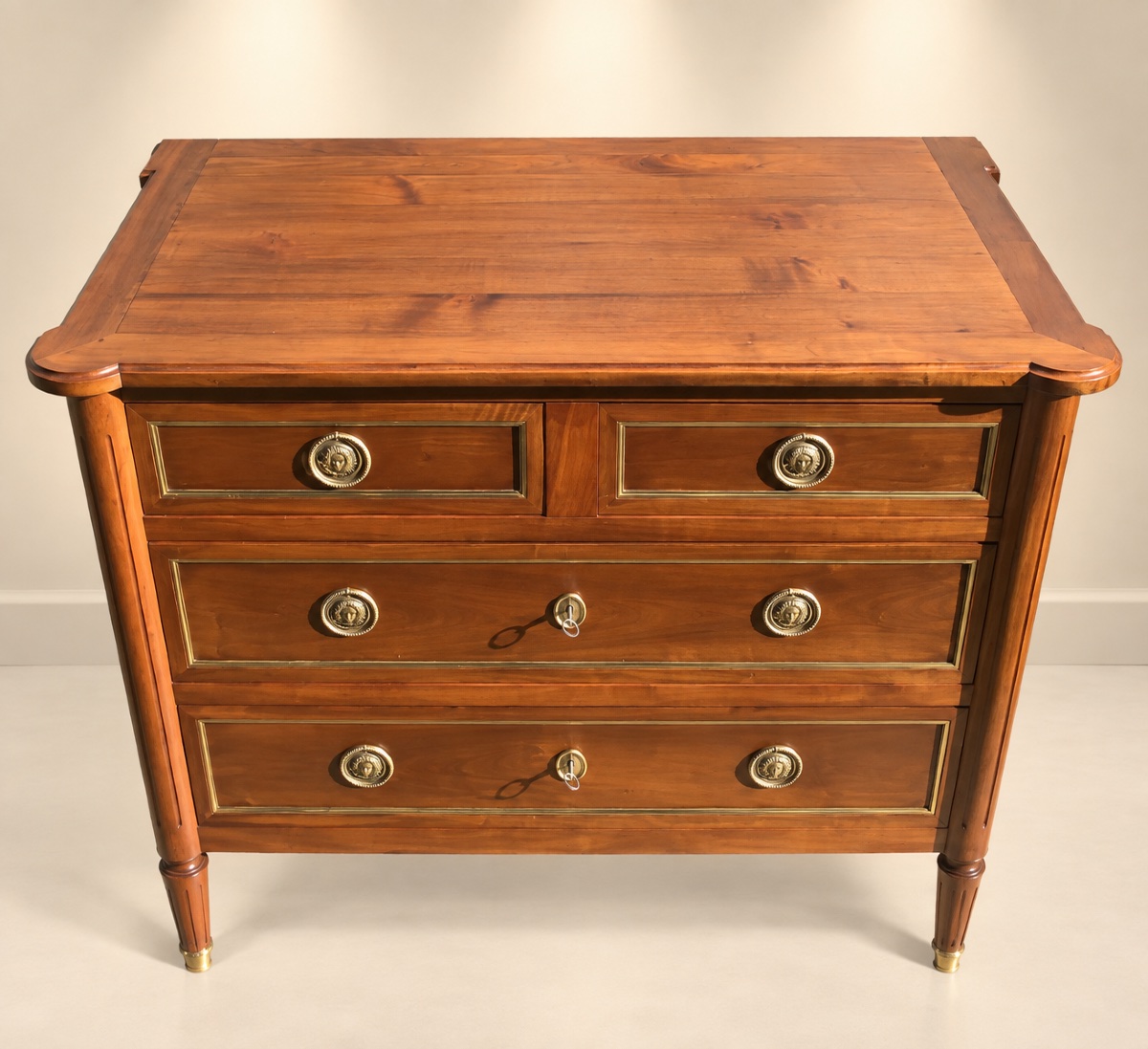 Louis XVI-style Chest Of Drawers Made Of Cherry Wood -photo-2