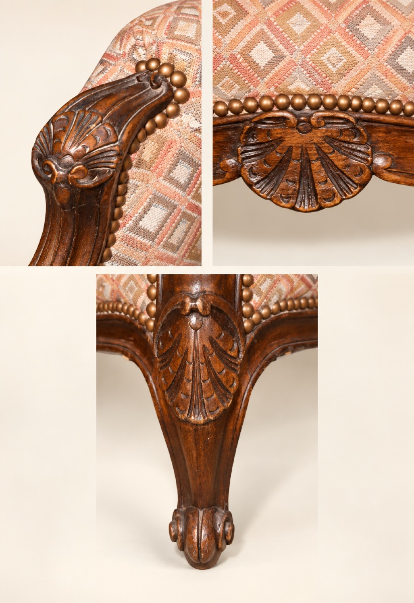 Large Louis XV-style "fireplace Corner" Armchair-photo-4