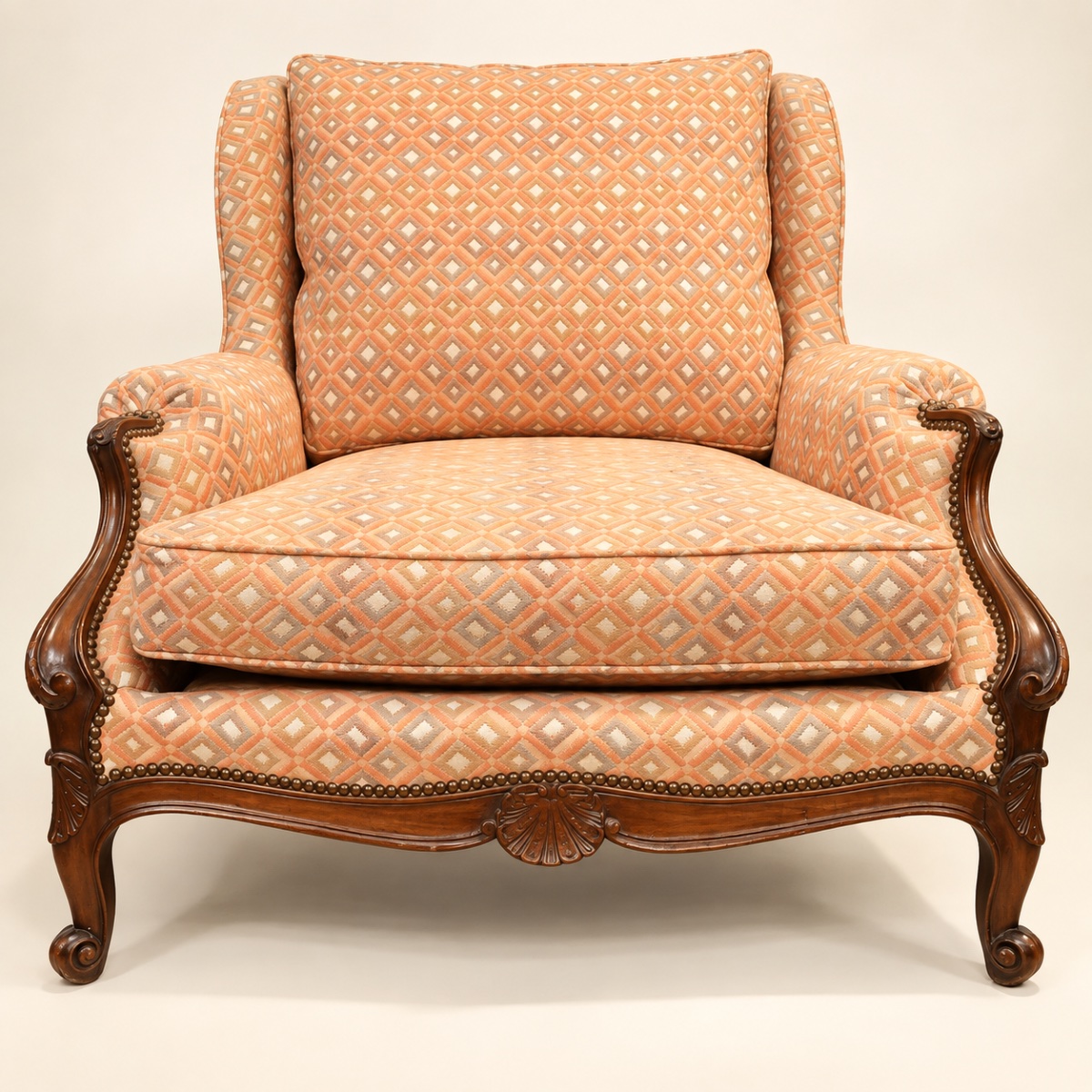 Large Louis XV-style "fireplace Corner" Armchair