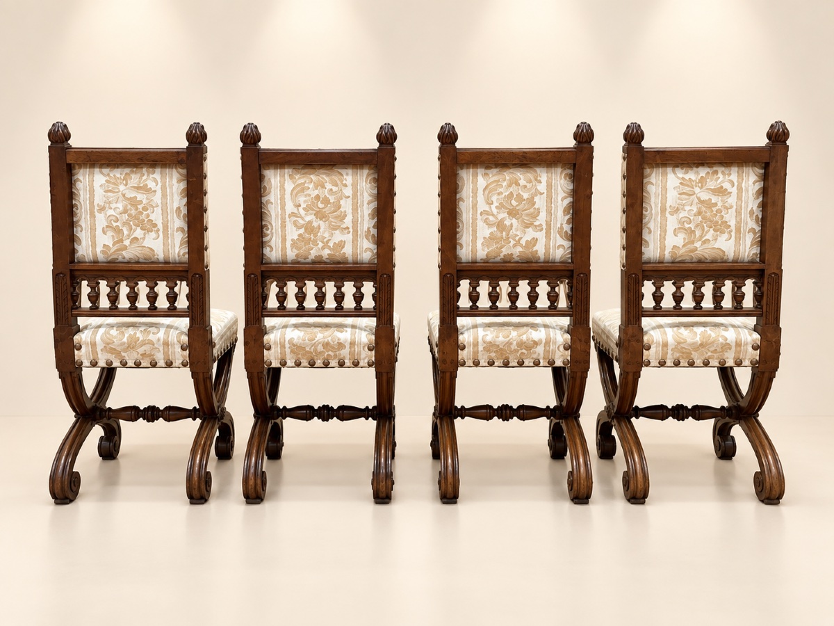 Suite de 4 chaises style NéoRenaissance - Haute époque -photo-2