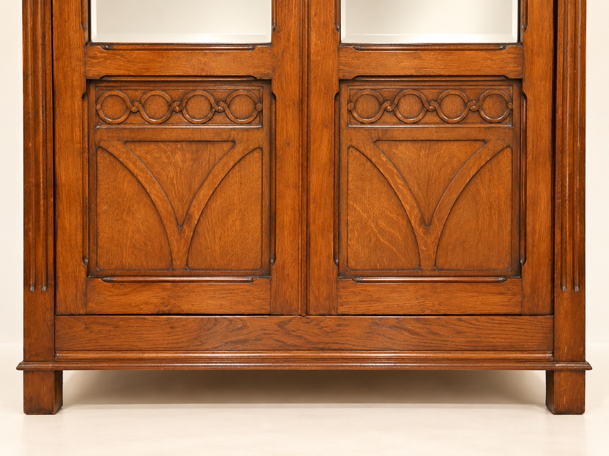 Art Nouveau-style Mirror Cabinet Made Of Solid Oak -photo-1